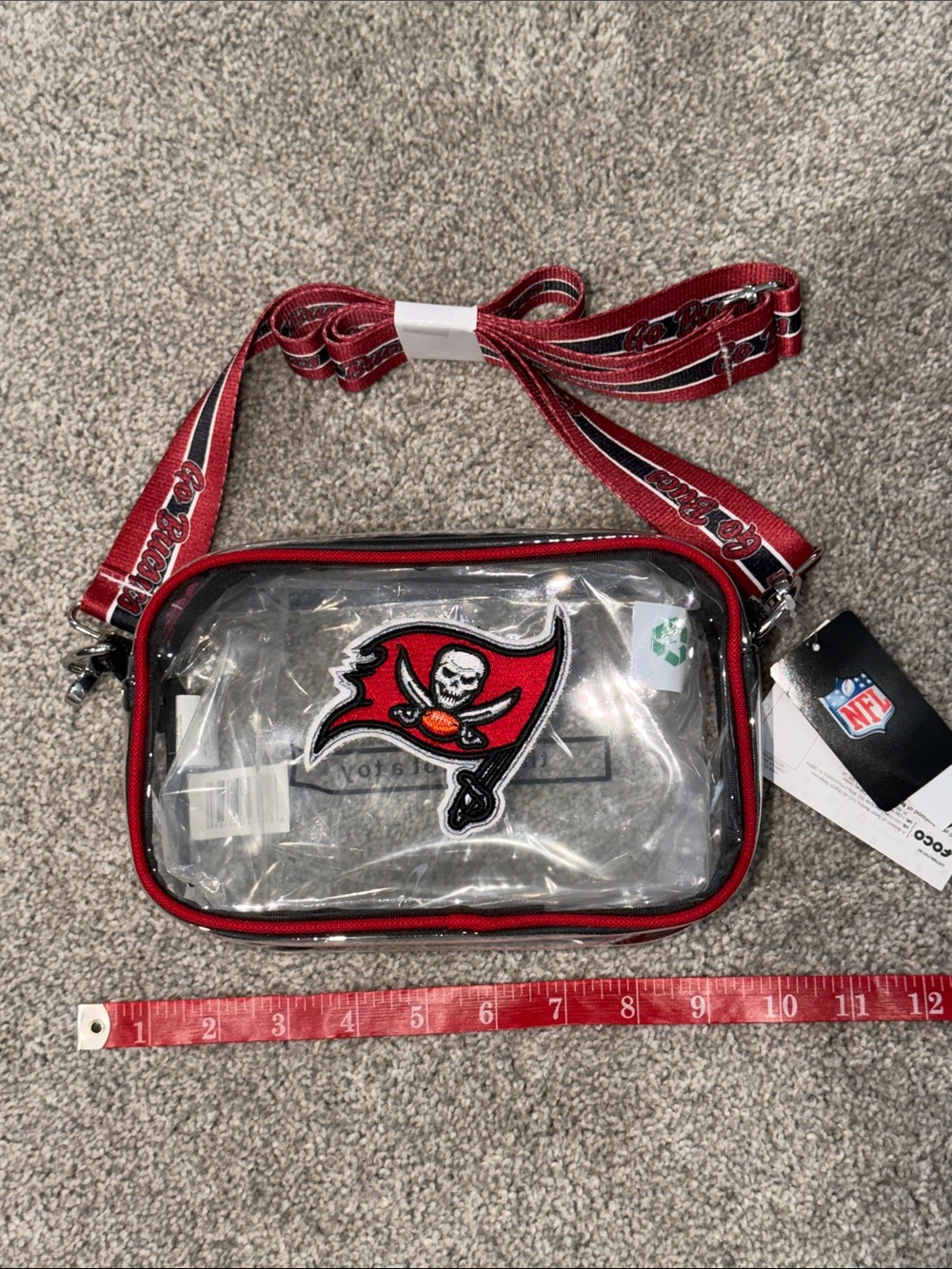 Tampa Bay Bucs Clear Crossbody Bag - Red/Black- NWT